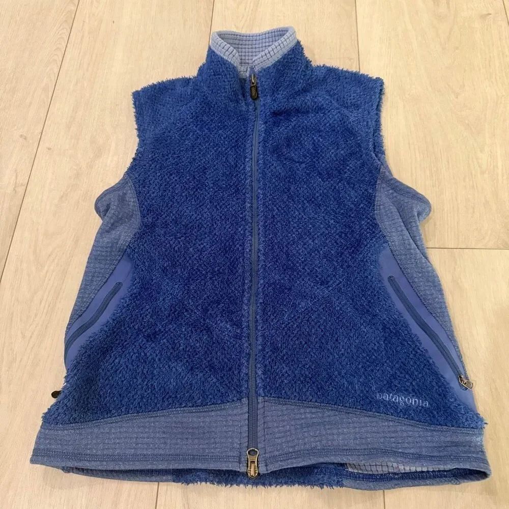 Patagonia Synchilla Full Zip Vest Size Medium Polartec Fleece Vest Blue size s